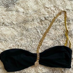 Black one strap bikini top
